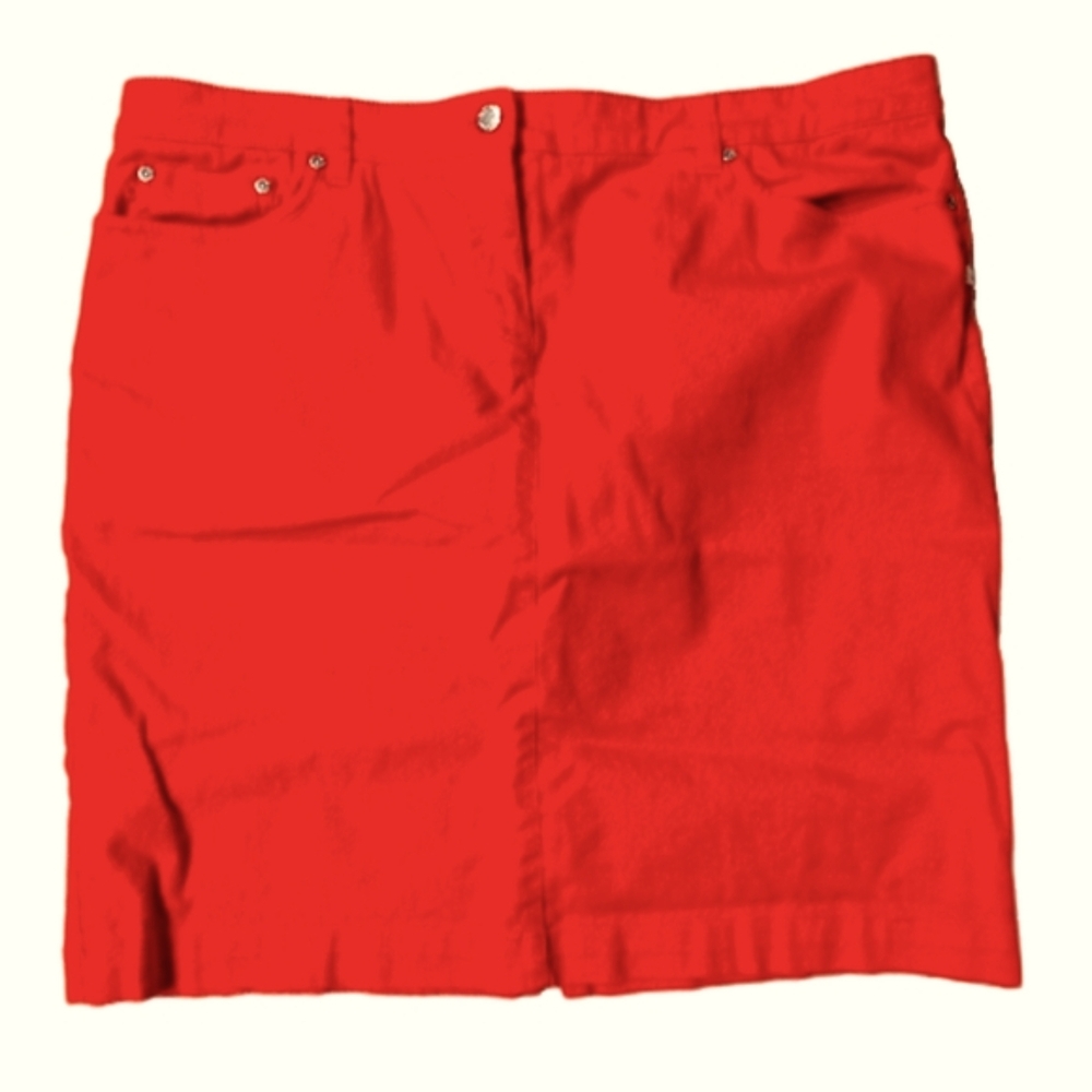 Jones New York Jean Skirt - Orangy-Red Colour - Size 16